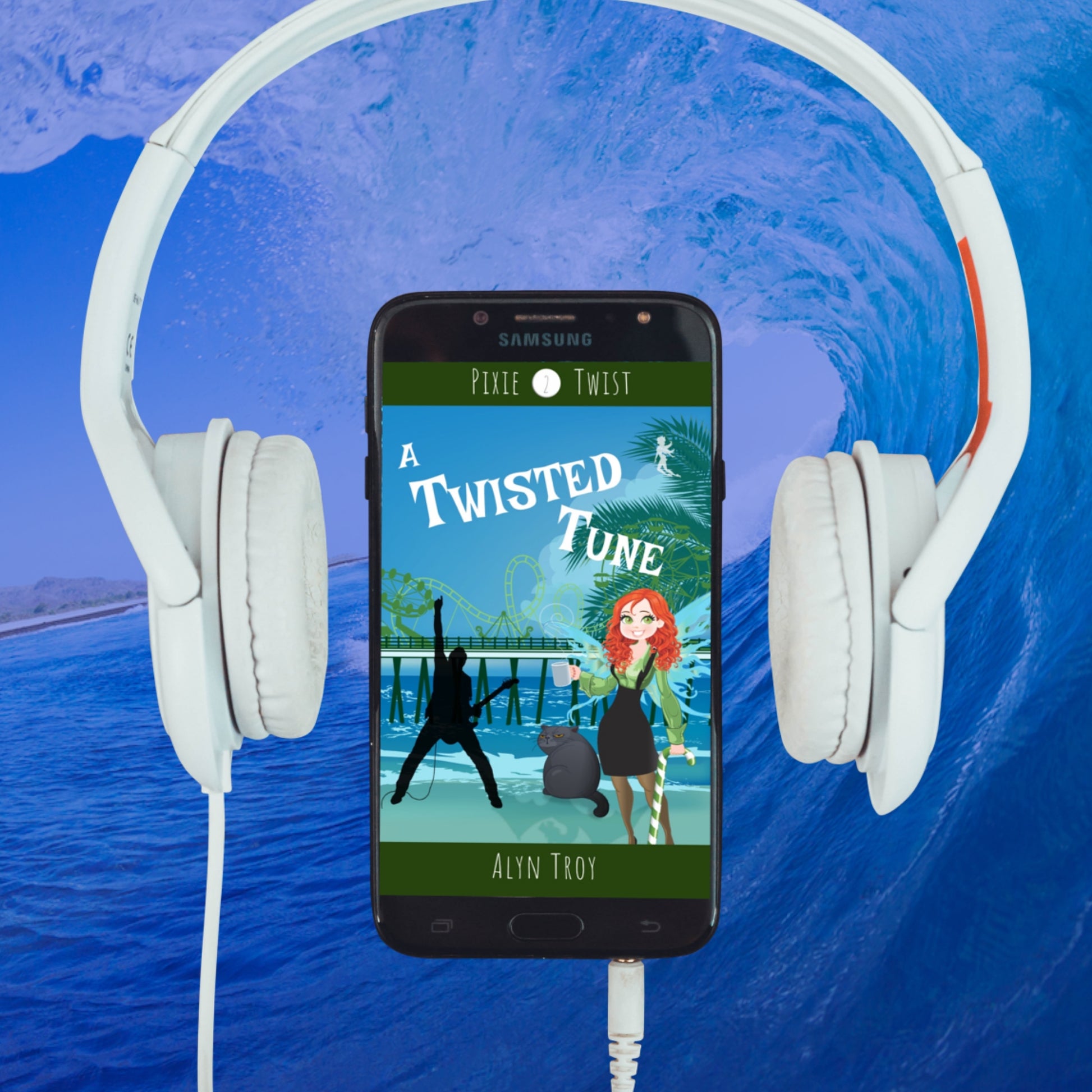 A Twisted Tune Audio book cover. Cozy mystery with a pixie twist